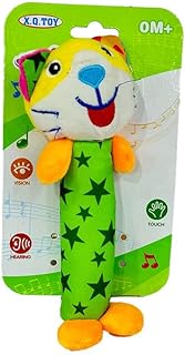 لعبة خشخيشة قطيفة من واي بيبي، نمر موسيقي مع نجوم، تنمية حسية، لعمر 0 سنوات فما فوق، لون اخضر