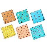 HexaFun 100% Pure Organic Cotton Unisex Handkerchief, Multi-color & Printed, Soft & Stylish, Large Size Hankies for Men & Women