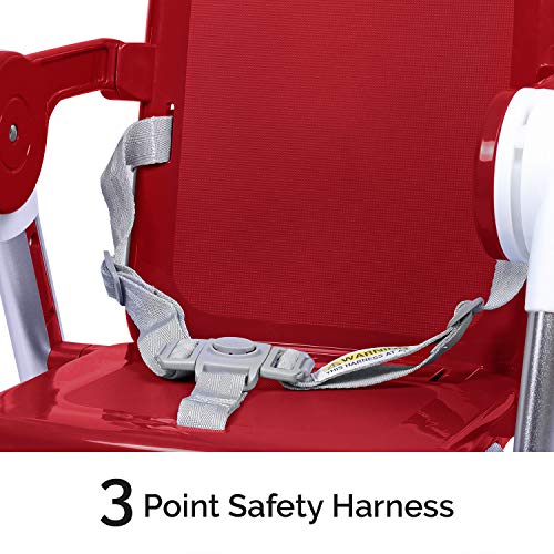 Image of R for Rabbit Jelly Bean 3 in 1 Booster Chair for Baby, Booster Seat, Portable Booster Chair with 3 Point Safaty Harness and Removable Feeding Tray (Red)