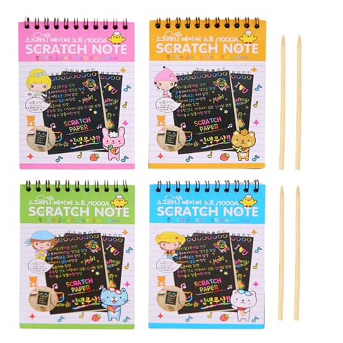 4 Pcs Scratch Arts Rainbows Scratch Paper Scratch Arts Paper Scratch Notes for Kids Drawing Black Scratch Offs Paper