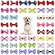 Netspower Hunde Haarschmuck Schleife Kopfschmuck, 50Pcs Haarnadel Haustiere Hundehaare Bögen Zubehör Pet Schmetterling Haarspange mit Gummibändern