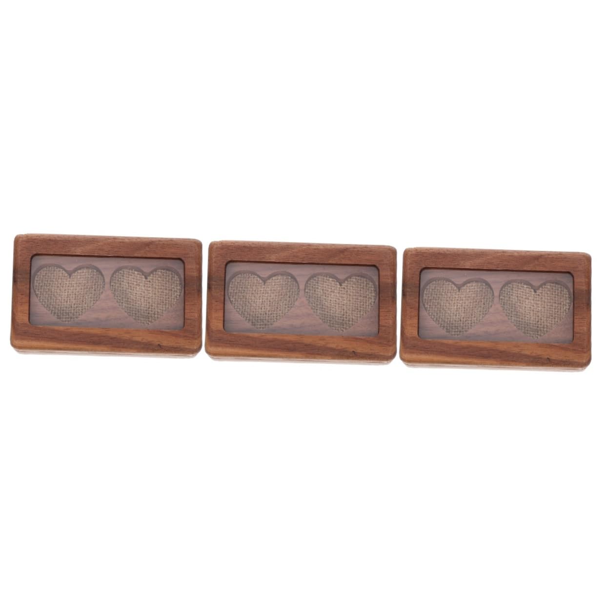 ABOOFAN Caja De 3 Piezas Caja Para Presentación De Joyas Almohada Para Anillo De Boda Cestas De Madera Para Soporte Para Anillos De Boda Para Ceremonia Vitrina De Baratijas