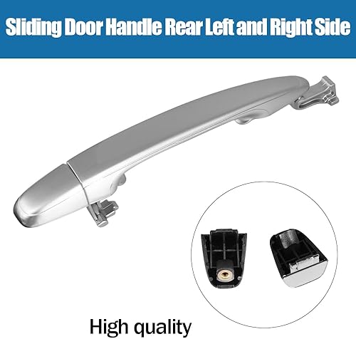 Miniatura 2 de Manija de puerta corredera trasera izquierda y derecha lado para Toyota Sienna 69213-08020 69227-08040 2004-2010 (plata)
