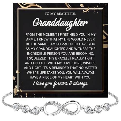 GLAVICY To My Granddaughter �u���X���b�g�A�Ӗ��̂���W���G���[�M�t�g�A�����ւ̃u���X���b�g�A�N���X�}�X�A�a�����A���ƁA�����p�u���X���b�g�Ƀ��b�Z�[�W�J�[�h�ƃ{�b�N�X�t���B, Heart Bracelet, �X�e�����X�|, ��΂�