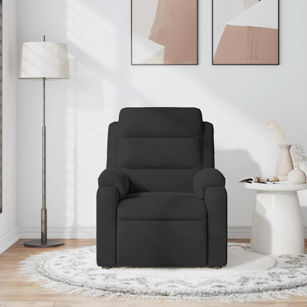 Sillón de Masaje reclinable de Terciopelo Negro