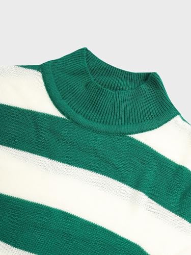 Image of Bewakoof Women's Striped Oversized Fit Full Sleeve Round Neck Acrylic Sweater