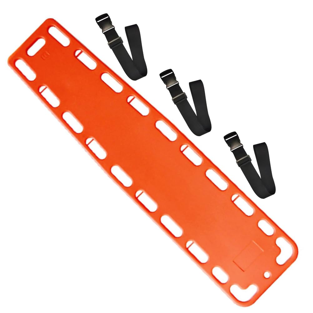 XNSHENGXAN Spine Board Stretcher with Straps, Lightweight PE Backboard for Patient Immobilization, Portable Emergency Rescue Board for EMT, Ambulance, First Aid Transport,E3