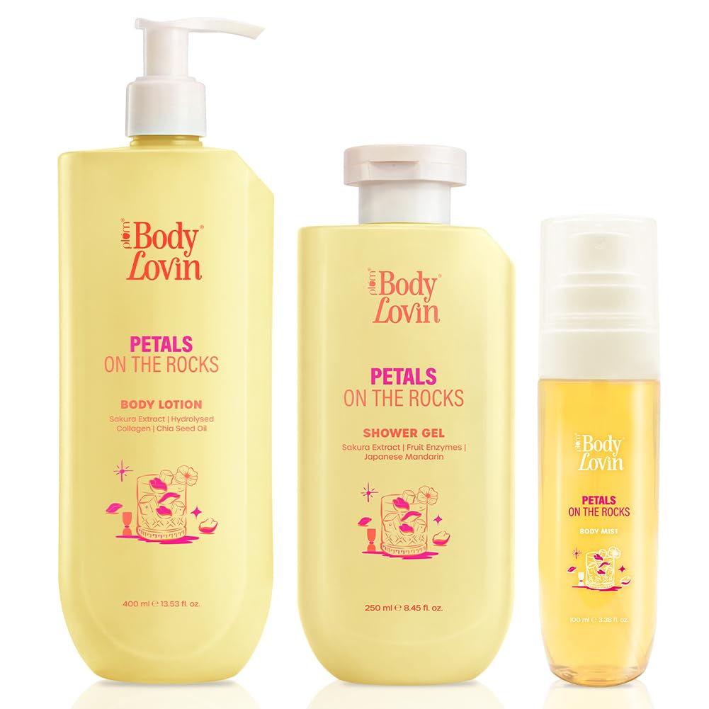 Plum BodyLovin’ Petals On The Rocks Bath & Body Combo | Body Lotion 400 ml + Shower Gel 250 ml + Body Mist 100 ml | Citrus Floral Fragrance | Hydrating, Refreshing & Long-Lasting-image-41