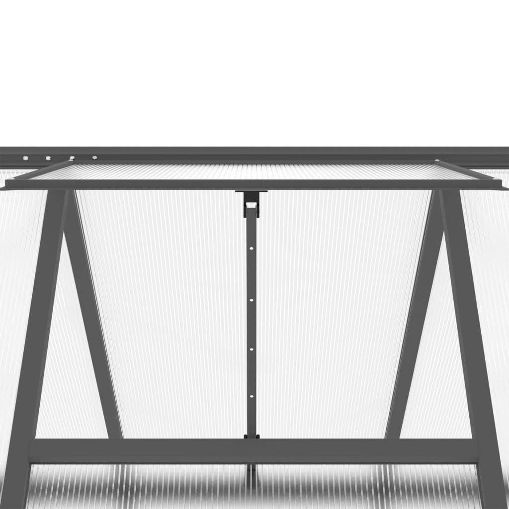 Homgoday Serra da Giardino, Telaio Serra con Base Antracite 334x169x202 cm in Alluminio, Arredo Serra Orto Serra da Balcone Serra per Orto Serra per Piante
