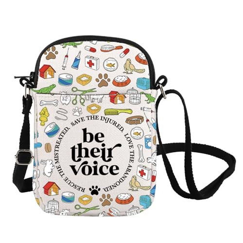 Veterinarian Messenger Bag Be Their Voice Crossbody Bag Animal Shelter Volunteer Gift Animal Rescue Handbag