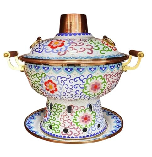 Olla para Hot Pot de Cobre Esmaltada 19x22 cm Blanca miniatura 1