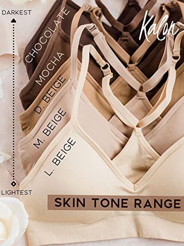 Image of Kalon Women's 4 Pack Racerback Sports Bralette Seamless Wireless Comfort Bra