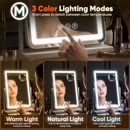 Espejo para maquillaje rectangular Antok con luces LED miniatura 2