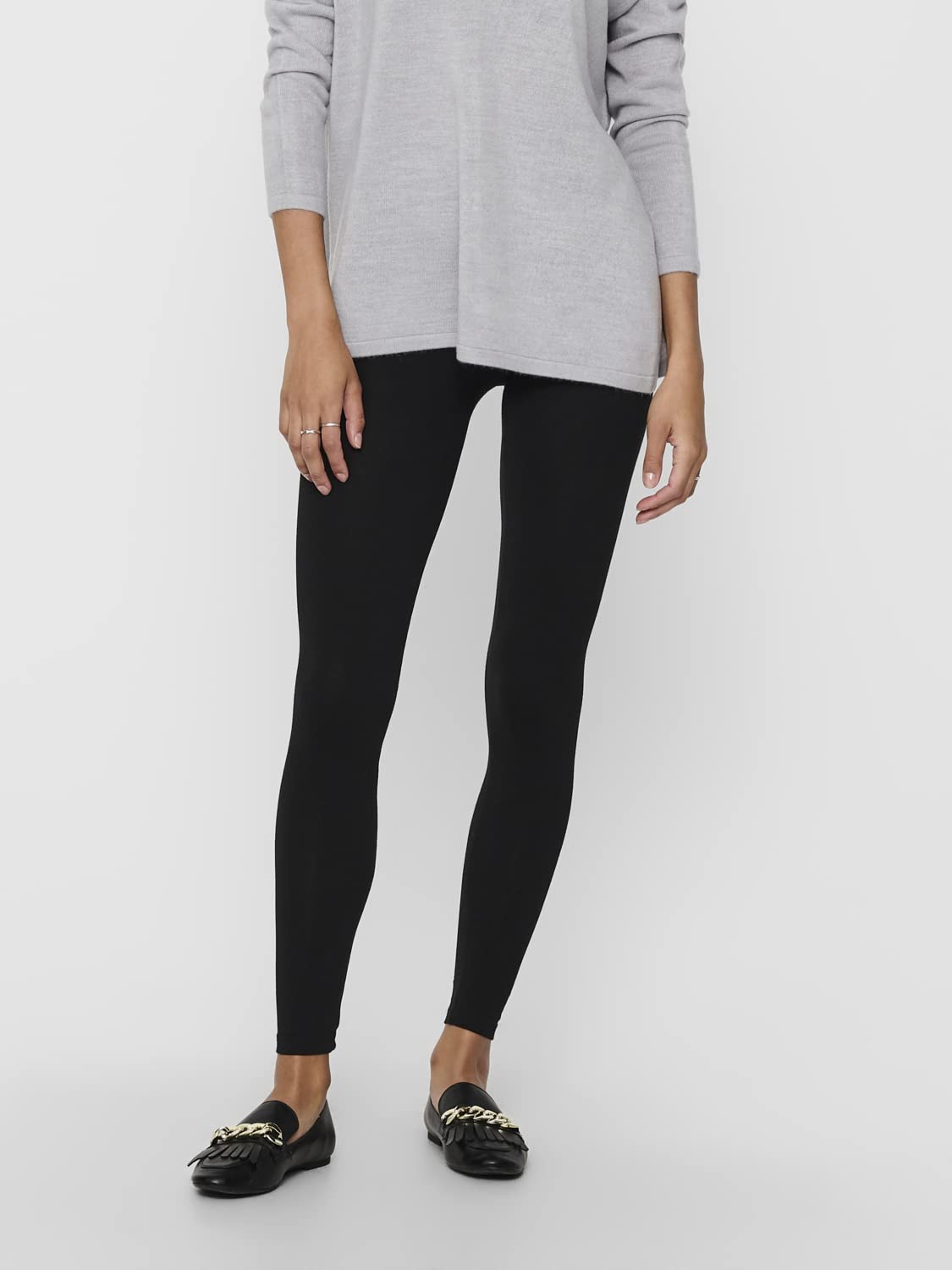 ONLY Damen-Leggings im 3er-Pack, blickdichte Stretch-Leggings aus Baumwolle, weiche & Bequeme Yogahosen, schmale Passform, Leggings zum Hineinschlüpfen für Fitnessstudio, Sport, Freizeit & den Alltag