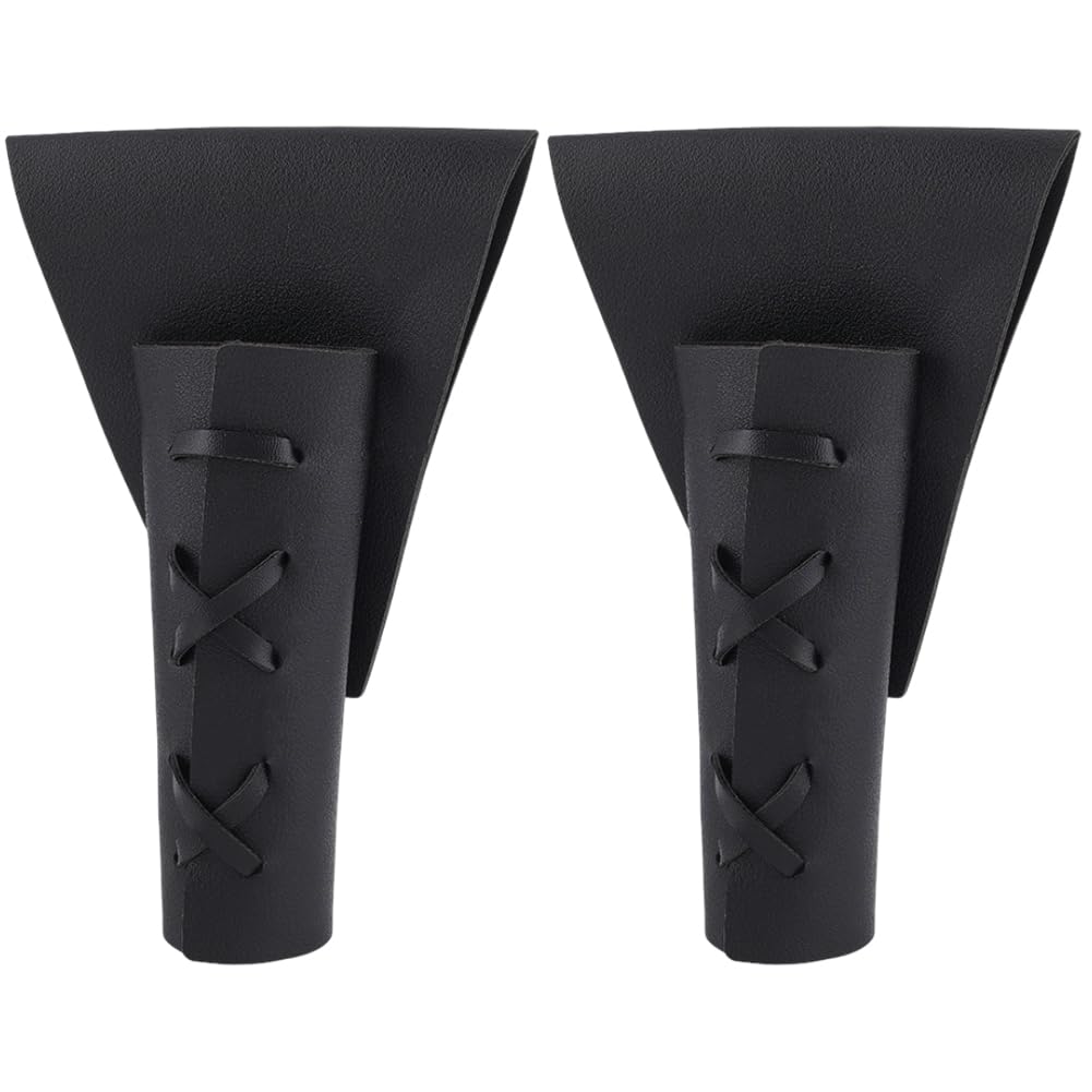 CALFOVERA 2PCS Medieval PU Leather Dagger Holster Adjustable Black Leather Sword Frog Renaissance Viking Blade Belt Holder Scabbard Sheath for Adult Men LARP Hallow Cosplay Costume