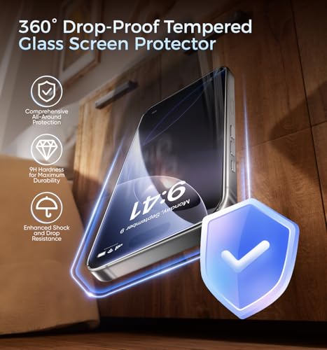 Image of MAGIC JOHN 3rd Gen Upgraded for iPhone 16 Pro Screen Protector 6.3 Inch, HD Clear, Shatterproof Tempered Film, Bubble Free, Easy Installation, 2 Pack