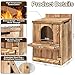 Large Owl House with Wood Shavings- Durable Carbonized Pine Wood Owl Box for Outdoors, Barred and Screech Bird Nesting Box, Easy Clean & Ventilated Design, Ideal for Barn Bird Roosting