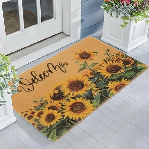 IZUS Floral Welcome Doormat for All Seasons Cover