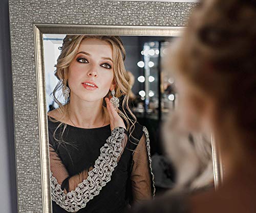 Antique Mosaic Framed Beveled Designer Wall Mirror| 27" W X 35" H | Vanity, Powder Room, Bathroom, Bedroom | Rectangle| Large Accent Mirror #TOP6