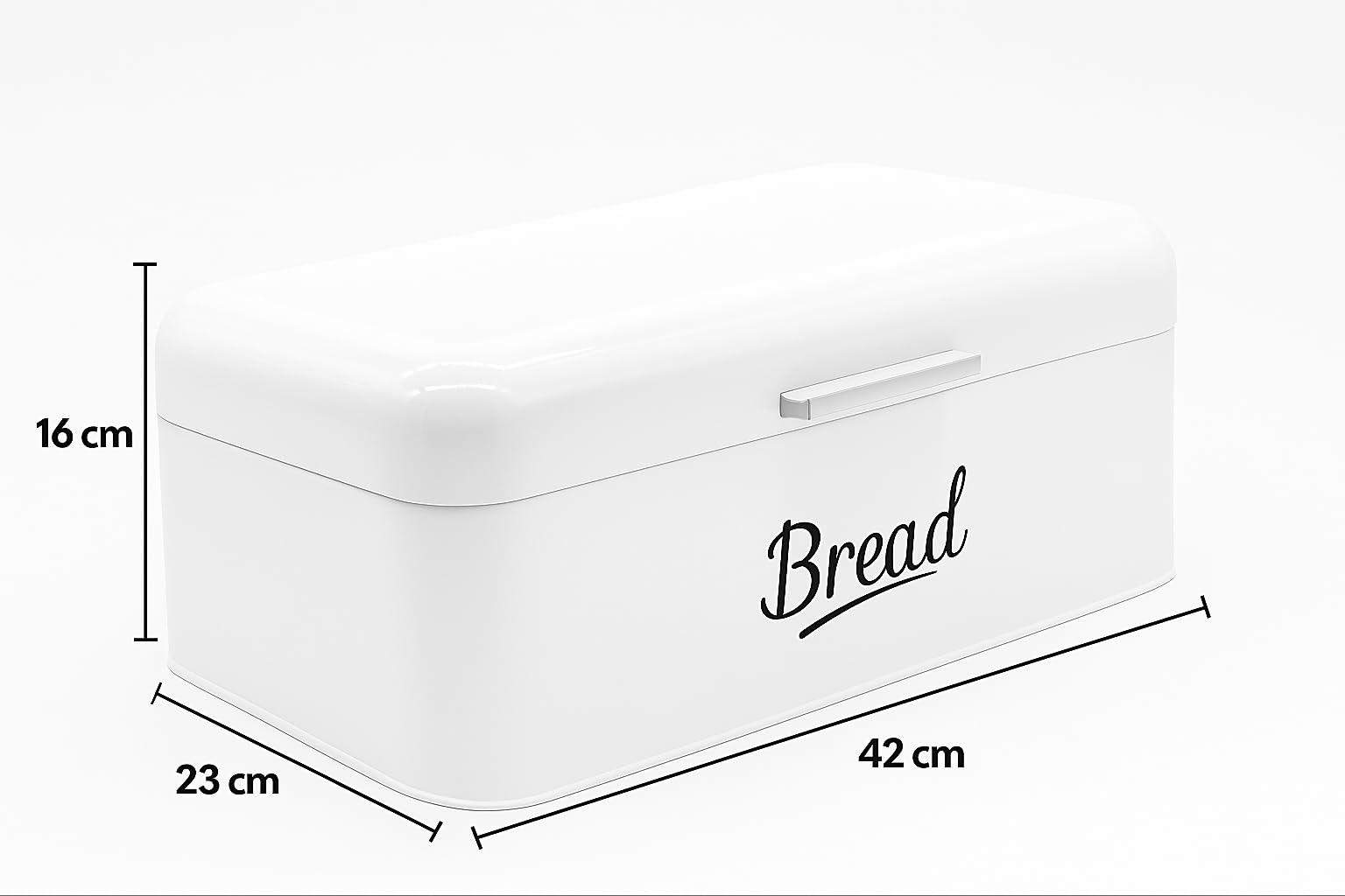 Contenitore per Pane con Coperchio, Grande Scatola per Mantenere Il Pane Croccante in Metallo, Adatta per Biscotti, li conserva a Lungo a Senza umidità, Design Retro (Bianco, Grande) XXL 42x23x16cm