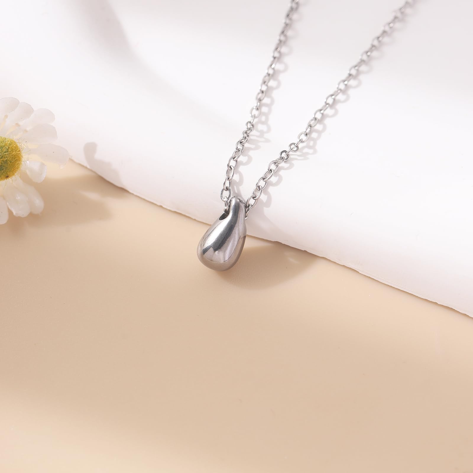 RZKING Silvery Necklace for Women, Dainty Cat Candy Bow Moonstone Necklace, Gifts for Best Friend Sister Mom Daughter Teacher, Mothers Day Birthday Christmas Thank You Gifts