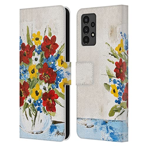 Funda Samsung Galaxy A13 Head Case Designs carcasa de cuero con pintura floral patriótica Haley Bush