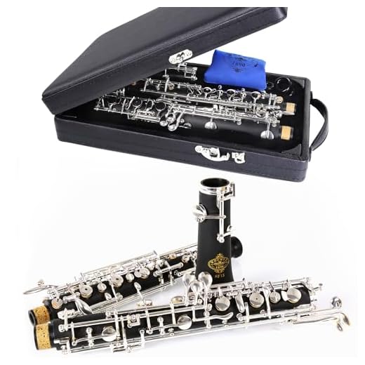 Rochix Oboe Beginner Student Level SF15 ABS Body Silver Plated Full Automatic C Tone with 1 Reed,1 Cleaning Cloth,1 Swab,1 Thumb Rest,1 Case and More