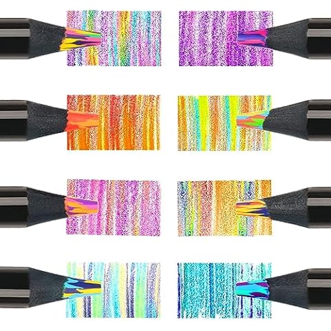 ThEast Colored Pencils, 8 Multicolor, Magic Jumbo Pencils for Adult Coloring, Writing Instrument Cover