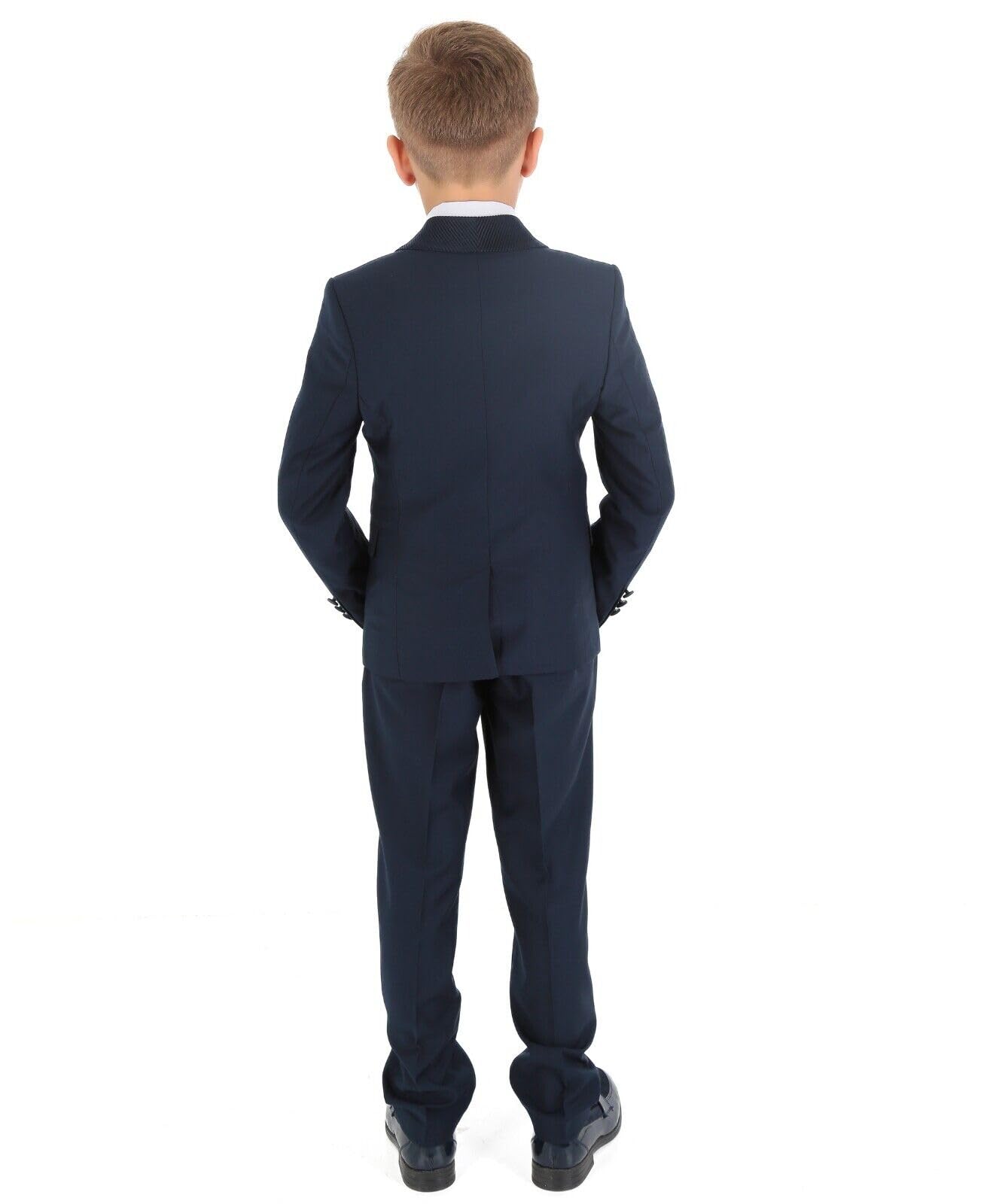 SIRRI Abito da Smoking Elegante da Pranzo per Ragazzi con Gilet in Velluto di Velluto a Coste e Rever Sciallato - Perfetto per Matrimoni e Occasioni Formali