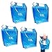 Foreverup 10L Wasserkanister Faltbar Tragbar, 4PCS Wassersäcke Faltbare, Trinkwasser Behälter Camping mit dichtem Deckel & Griffmulde BPA Frei, für Unterwegs, Camping, Krisenvorsorge (Blau)