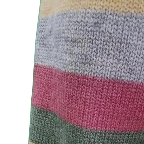 Mens Oversized Turtleneck Sweaters Cable Knitted Winter Warm Thicken Twisted Knitwear Fashion Striped Color Block Jumper3