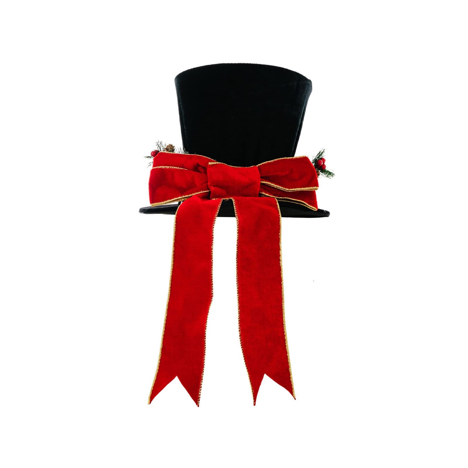 Buxuaaaa Christmas Tree Hat Farmhouses Christmas Decorations Outdoor Tree Ornament Top Hat with Large Bowknot Farmhouses Bowknot Decorations Ornaments