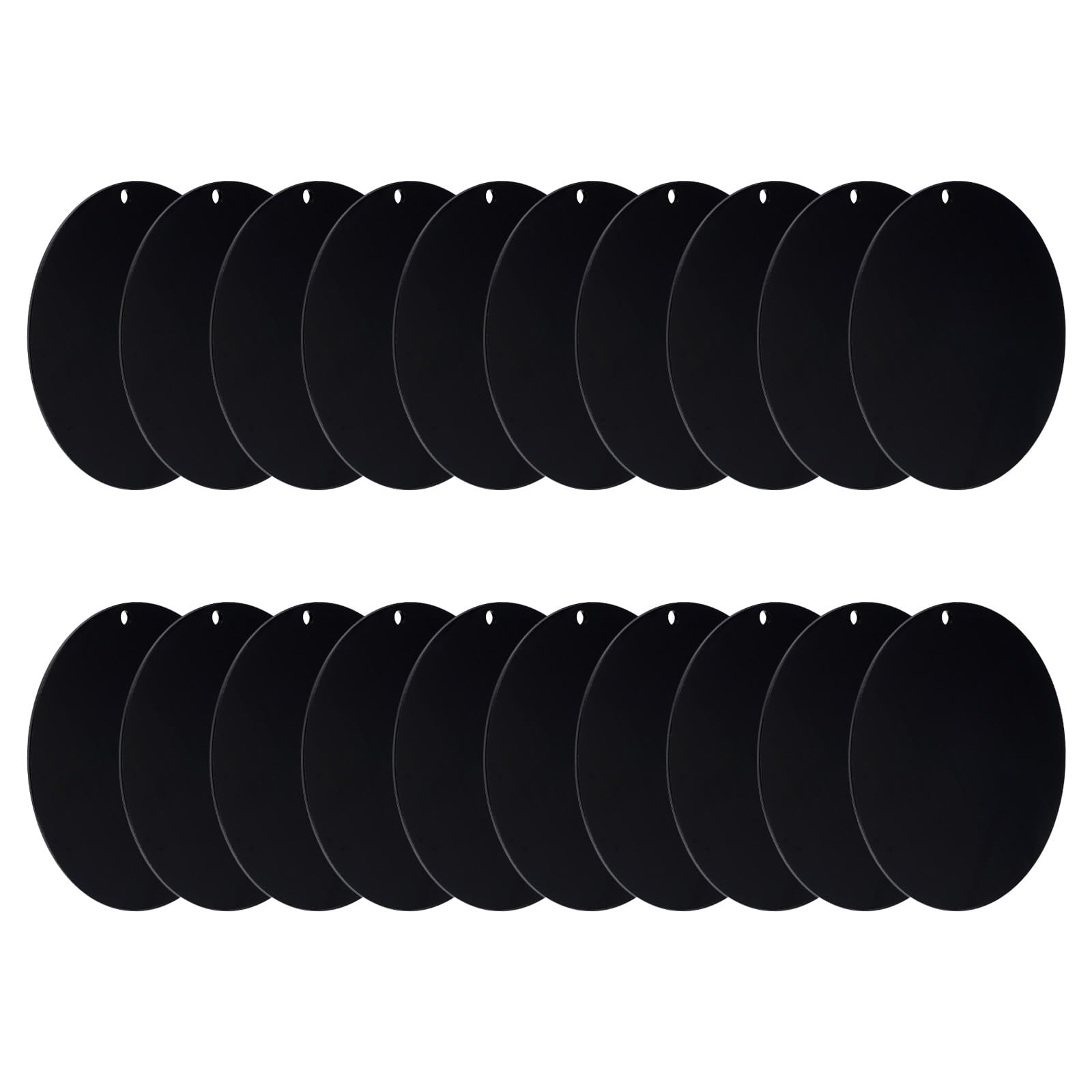 Disque acrylique noir avec trou de 5,1 cm pour bricolage porte-clés et loisirs créatifs