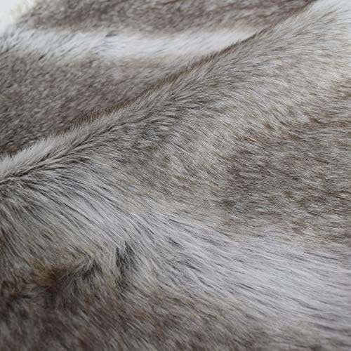 Deluxe Grey Brown Multi Colors,Grey Stripe and Beige Grey Mixted Color Faux Fur,Extra Large Christmas Tree Skirt (72inch)