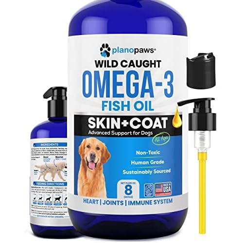 Omega 3 Fish Oil for Dogs – Better Than Salmon Oil for Dogs – Dog Fish Oil Supplement for Shedding, Allergy, Itch Relief – Supports Dry Skin, Joints – Dog Skin and Coat Supplement – Fish Oil Liquid