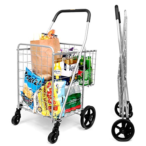 Supenice Deluxe Folding Cart With Double Basket -Deluxe Utility Cart With Oversized Basket thumb #5