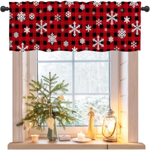 Nialnant Christmas Kitchen Valances for Windows 54'' W x 18''