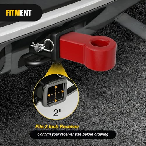 Image of Nilight Aluminum Soft Shackle Hitch 2 inch Receiver Off-Road Towing Accessory