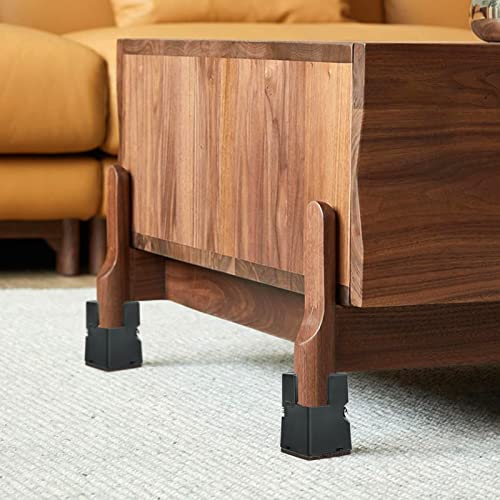 Inftyle Adjustable Bed Risers 2 Inch, Chair Risers With Screw Clamp, Heavy Duty Sofa Tables Furniture Risers Fit For Square/Round Furniture Leg Diameters 0.8-1.6 Inch (Black-2Inch-8Pack) #TOP6