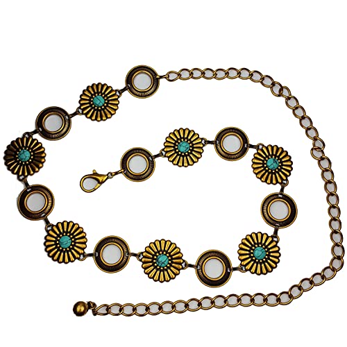 Trendy Metal Chain Belt in Daisy