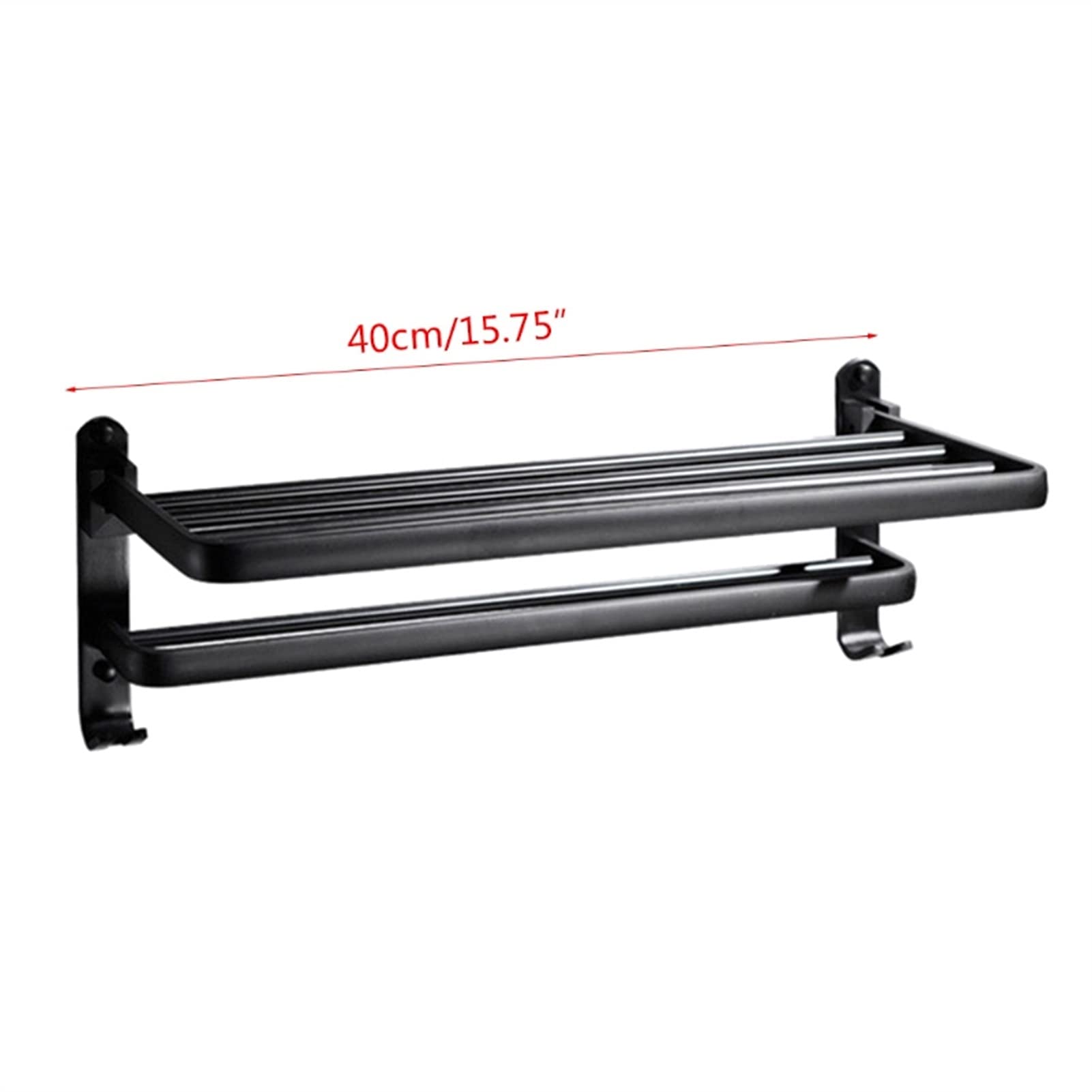Soporte de Toalla Plegable Almacenamiento Espacio en Estante de Aluminio Toalla de Paredes montadas en la Pared Anillo de Toalla(40cm)