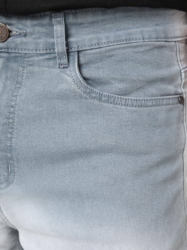 Image of Urbano Fashion Men's Straight Fit Heavy Washed Faded Denim Jeans Stretchable