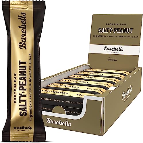 Barebells - Barritas Proteína - 20g Proteína x Barrita - Baja en azúcar - Baja en Calorías - Sin Aceite de Palma - Salty Peanut - Pack de 12 Barritas x 55g