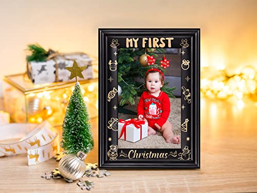 Whatsign My First Christmas Baby Picture Frame 2022 Babys First Christmas Wood Photo Frame Babies 1St Christmas Frame Newborn Baby Girl Boy Baby's First Christmas Picture Frame Gifts For New Parents #TOP2