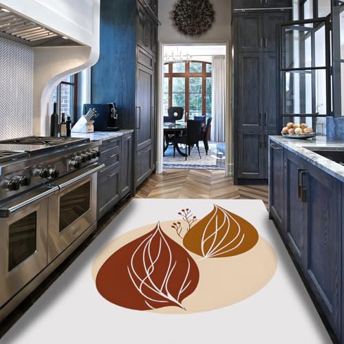 Carpette salon et espace cuisine au design botanique chic