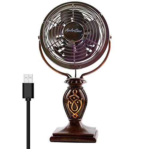 airartdeco Ventilador personal de oficina, Operación tranquila, ventilador, decorativa, actionné Cable USB, ventilador Puissant la casa el escritorio. FT-10M-22