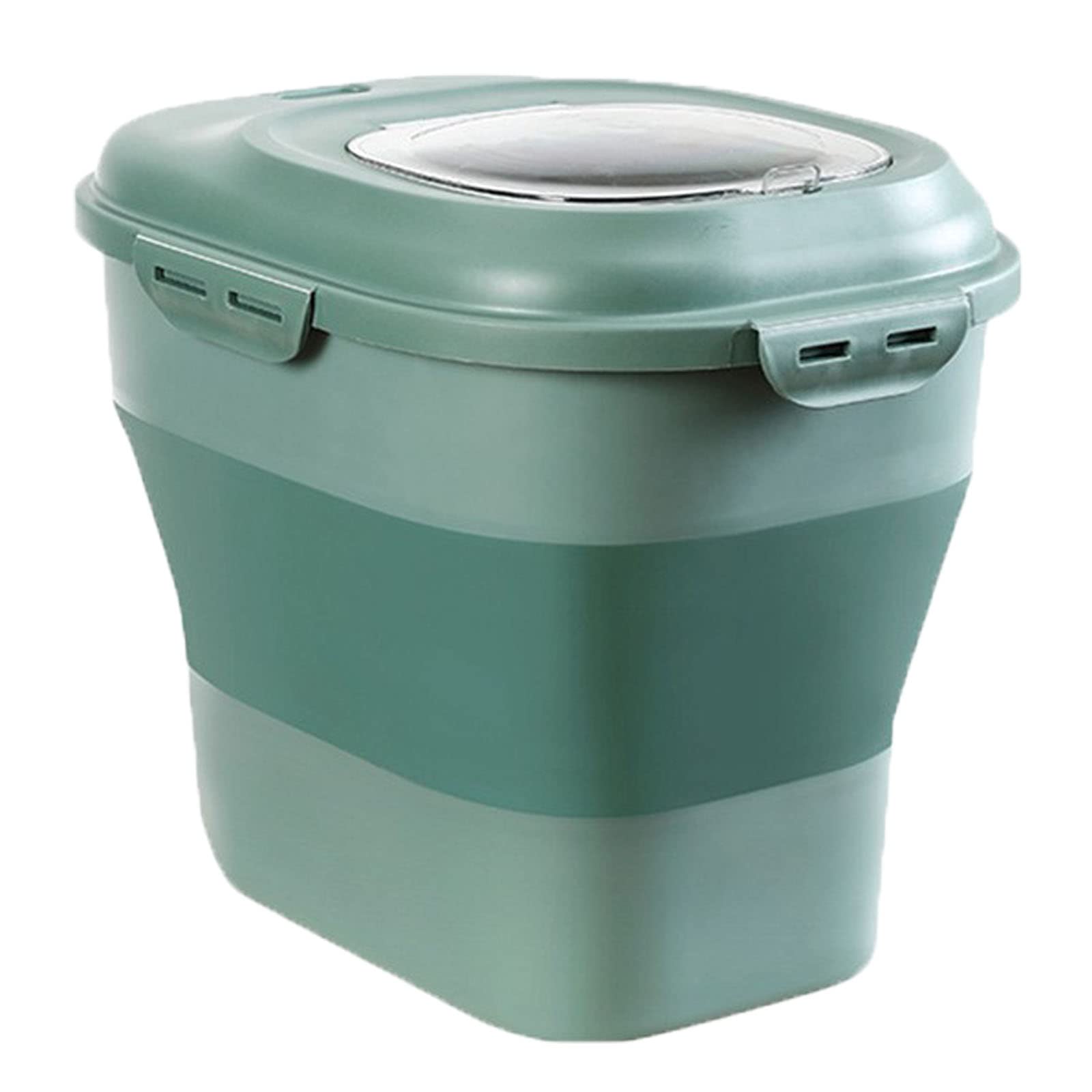 Aufbewahrungsbehälter für Hundefutter, zusammenklappbar, mit transparentem Deckel, 22,7 kg, auslaufsicher, für Zucker, Reis, Müsli, Haustiere, Katzen, Hunde, Katzen und andere Haustiere, Grün