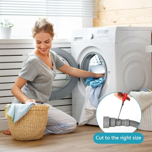 Ablaufschlauch Waschmaschine, 4M blaufschlauch Verlängerung, Waschmaschinenschlauch Verlängerung, inkl Schlauchverbinder und Schlauchschellen, für Waschmaschine Geschirrspüler