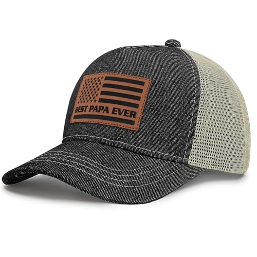 Image of Papa Gifts from Grandkids American Flag Cap Papa Hat for Grandpa