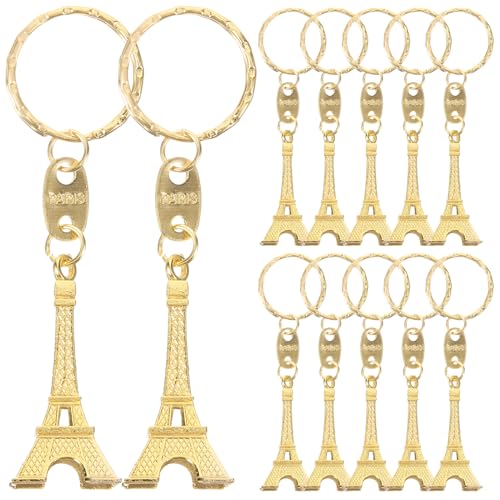 Porte-clés rétro Tour Eiffel doré : mini pendentif déco en lot de 60